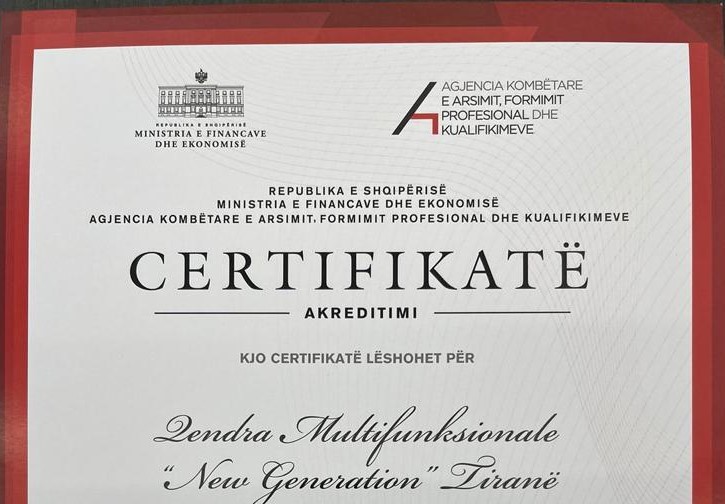 Akreditim i plotë sipas Vendimit Nr.9, datë 17.02.2023, të Ministrisë së Financave dhe Ekonomisë